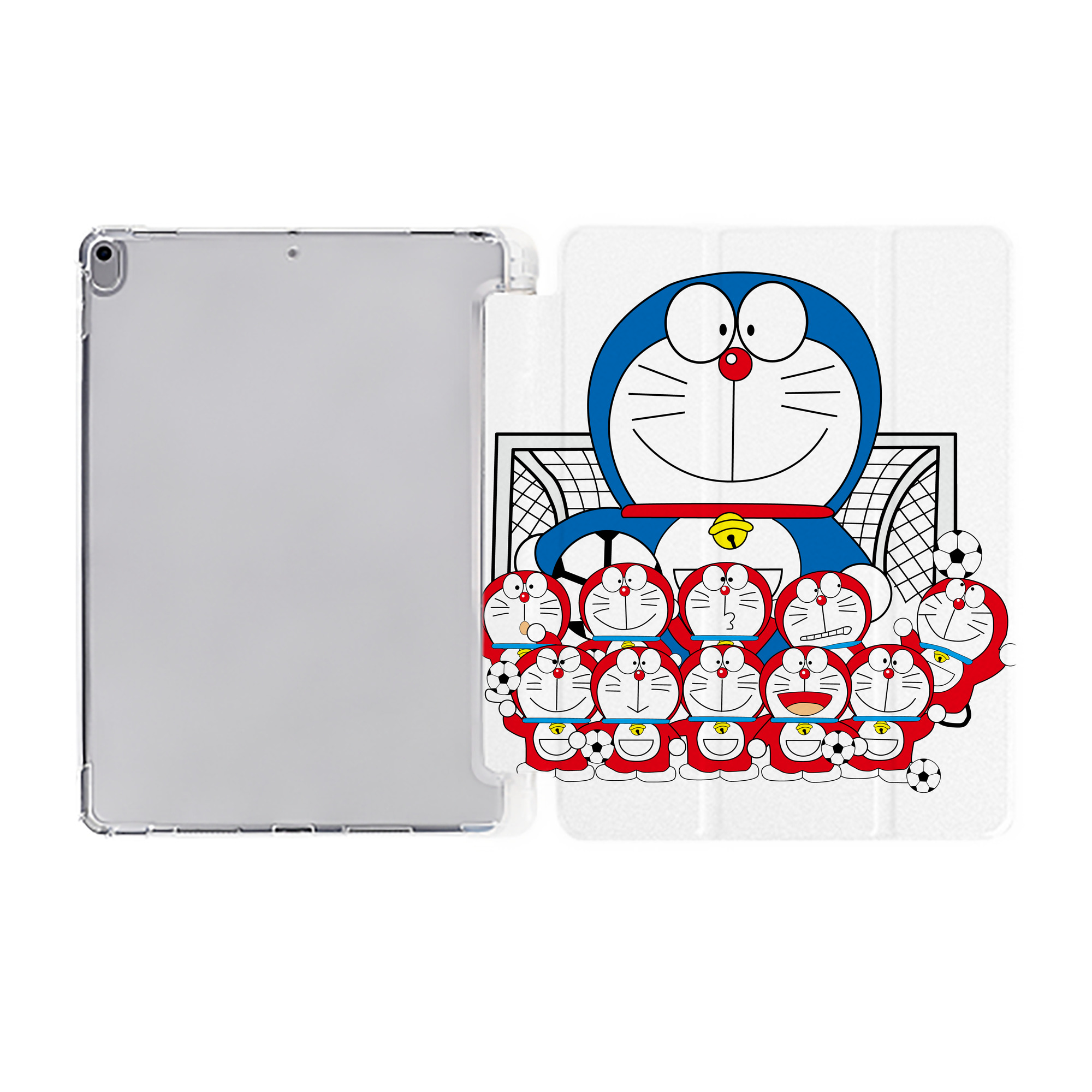 （画像用） ドラえもん Doraemon IPad ケース ペン収納付き 三つ折りスタンド PUレザー×シリコン 対応機種9.5/10.5/10.9インチ